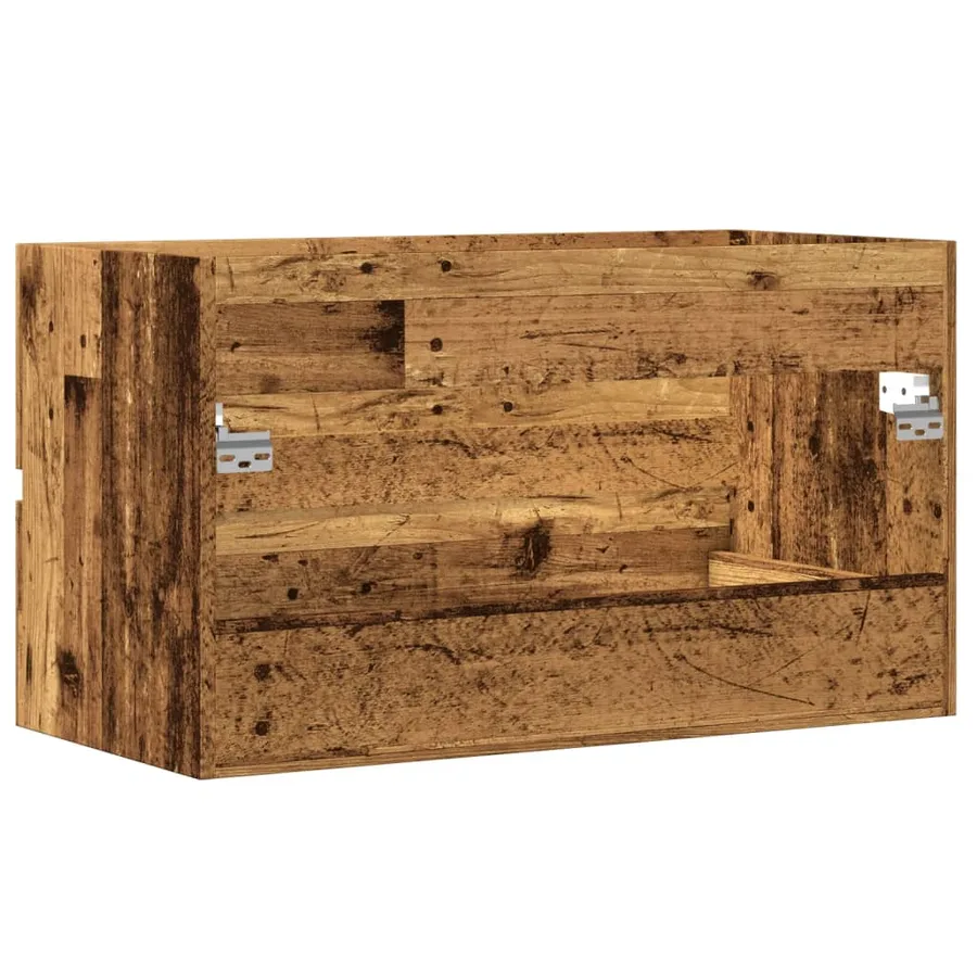 Armoire de salle de bain suspendue vieux bois bois d'ingénierie - 6
