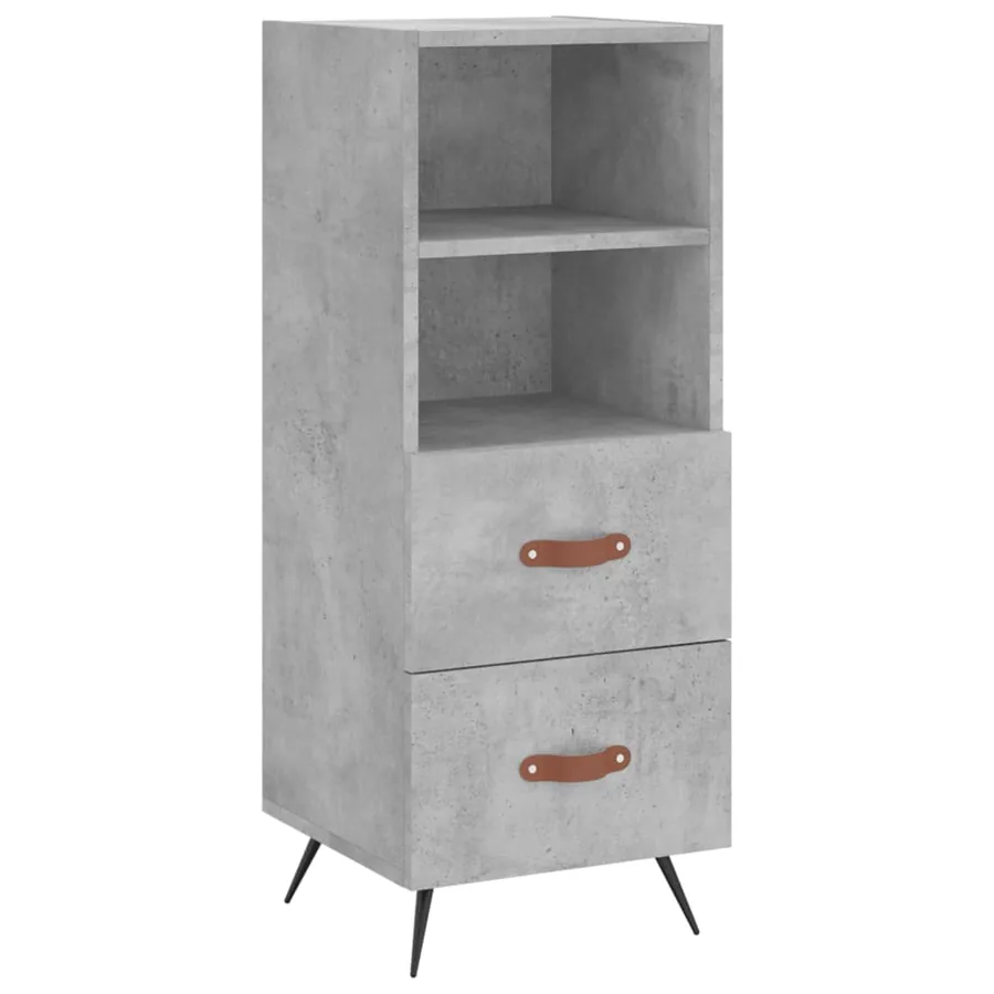 Buffet haut Gris béton 34,5x34x180 cm Bois d'ingénierie - 5