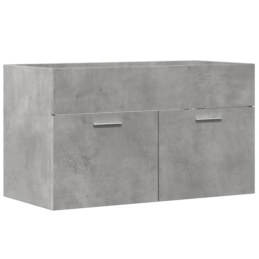 Armoire d'évier Gris béton 80x38,5x46 cm Aggloméré - 2