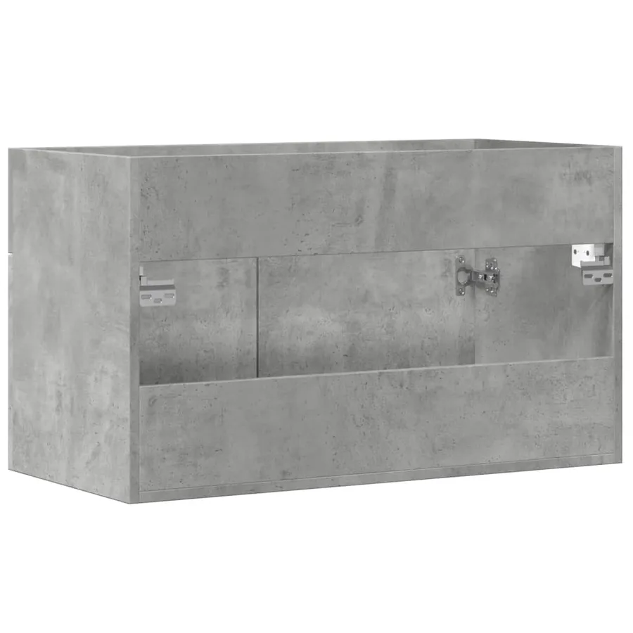 Armoire d'évier Gris béton 80x38,5x46 cm Aggloméré - 6
