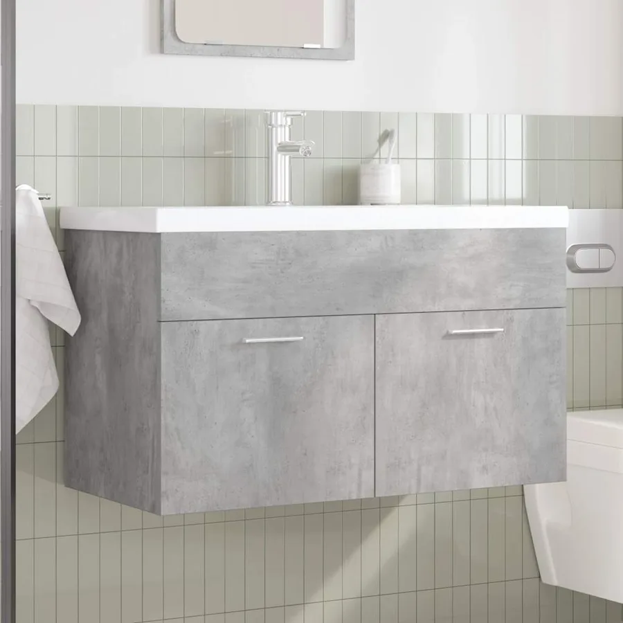 Armoire lavabo de salle de bain avec bassin intégré et robinet - 3
