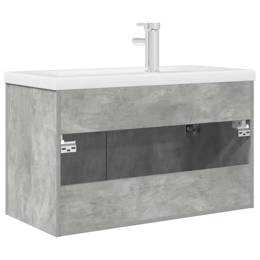 Armoire lavabo de salle de bain avec bassin intégré et robinet - 7