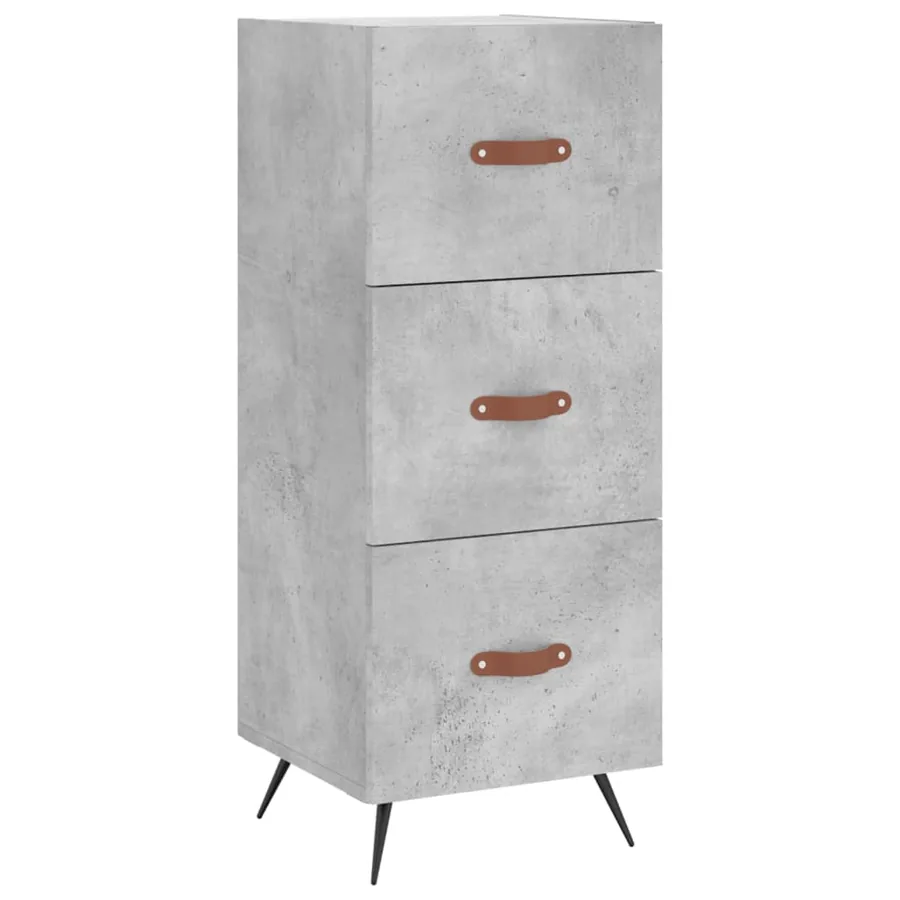 Buffet haut Gris béton 34,5x34x180 cm Bois d'ingénierie - 5
