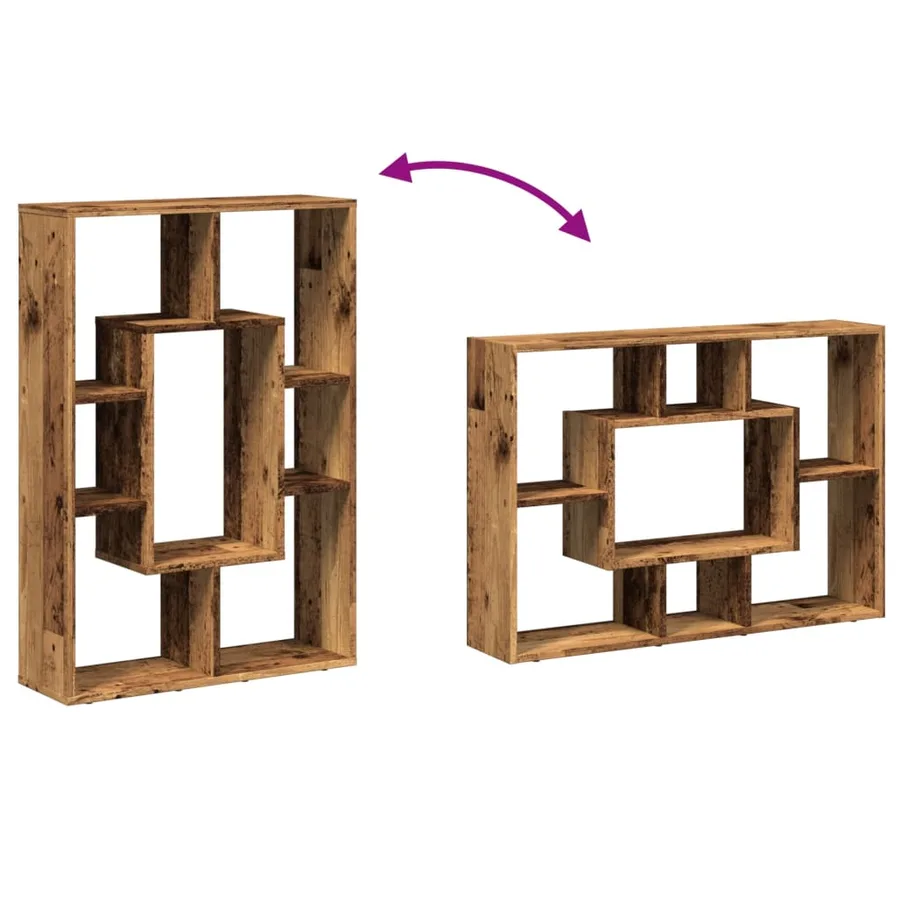 Bibliothèque vieux bois 63x20x90 cm bois d'ingénierie - 8