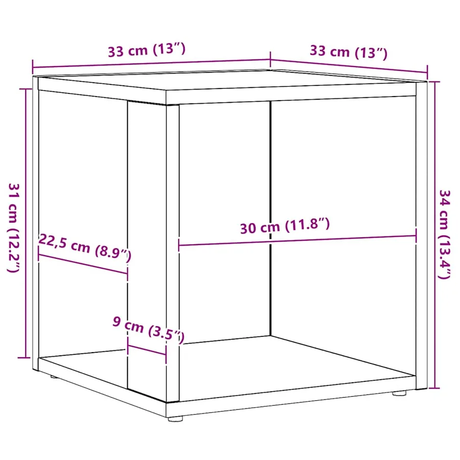 Table d'appoint chêne artisanal 33x33x34 cm bois d'ingénierie - 10