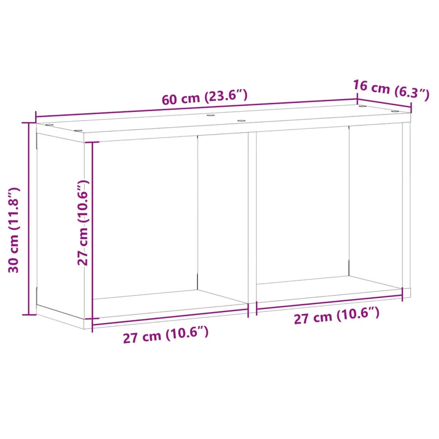 Armoire murale 60x16x30 cm blanc bois d'ingénierie - 9