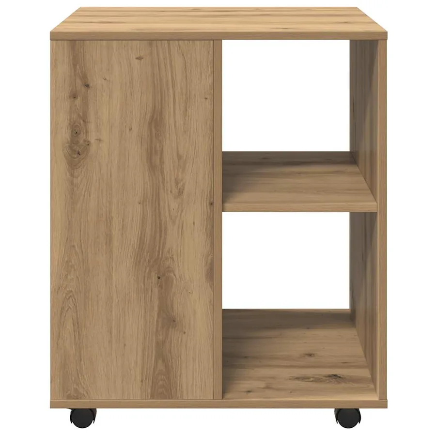 Armoire roulante chêne artisanal 60x53x72 cm bois d'ingénierie - 5