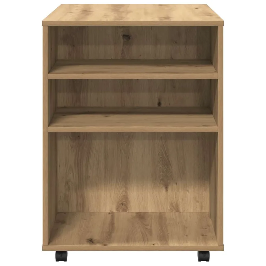 Armoire roulante chêne artisanal 60x53x72 cm bois d'ingénierie - 6