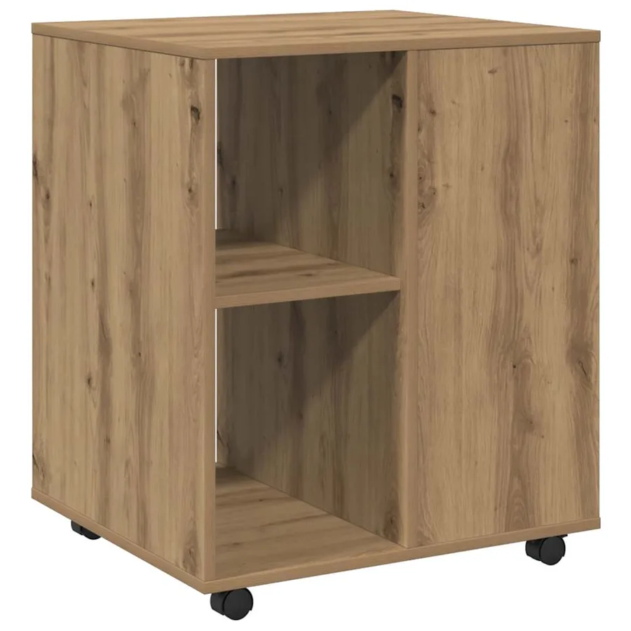 Armoire roulante chêne artisanal 60x53x72 cm bois d'ingénierie - 7