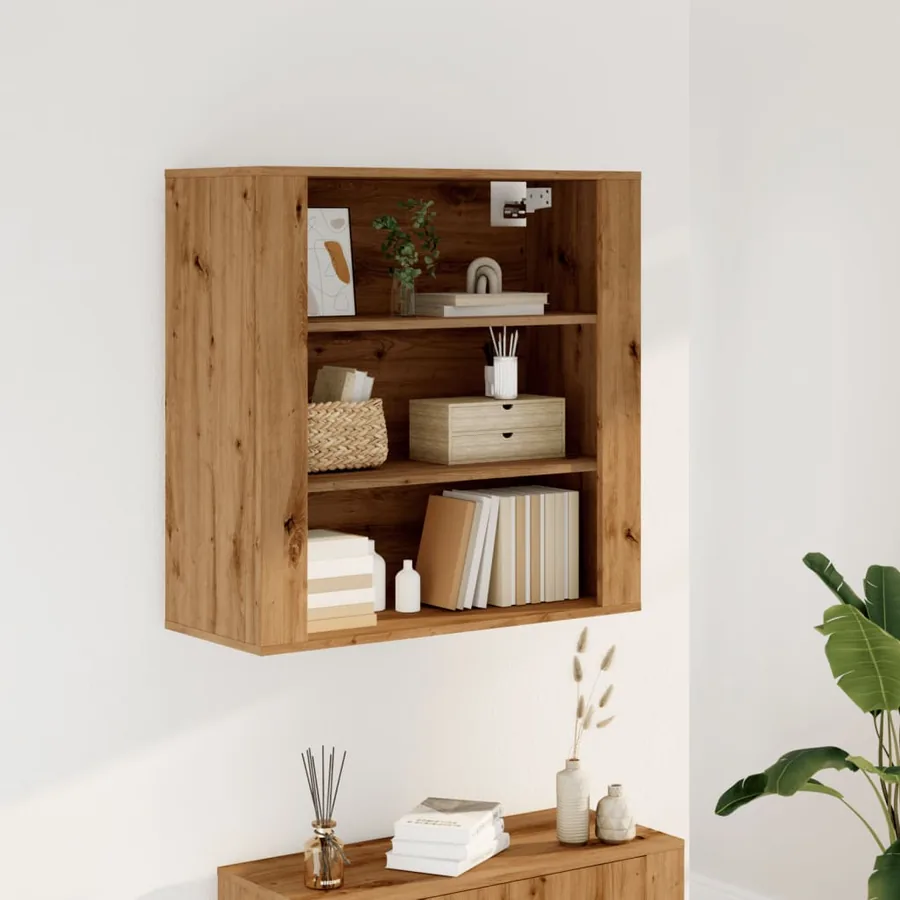 Armoire murale chêne artisanal 80x33x80 cm bois d'ingénierie