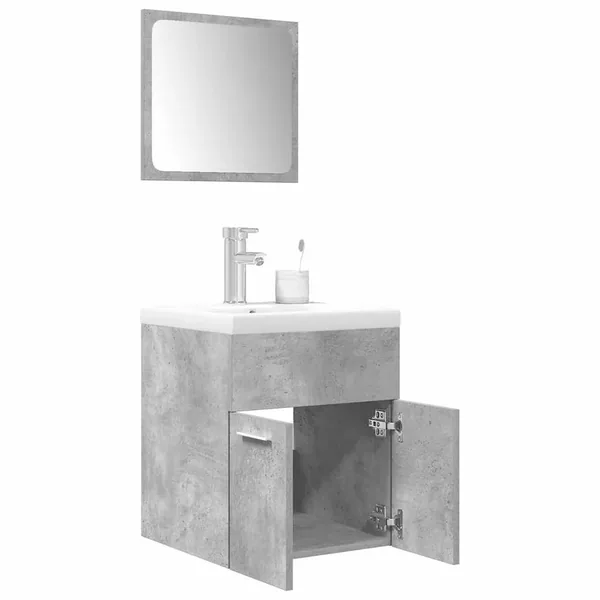 Ensemble de meubles de salle de bain 3 pcs gris béton