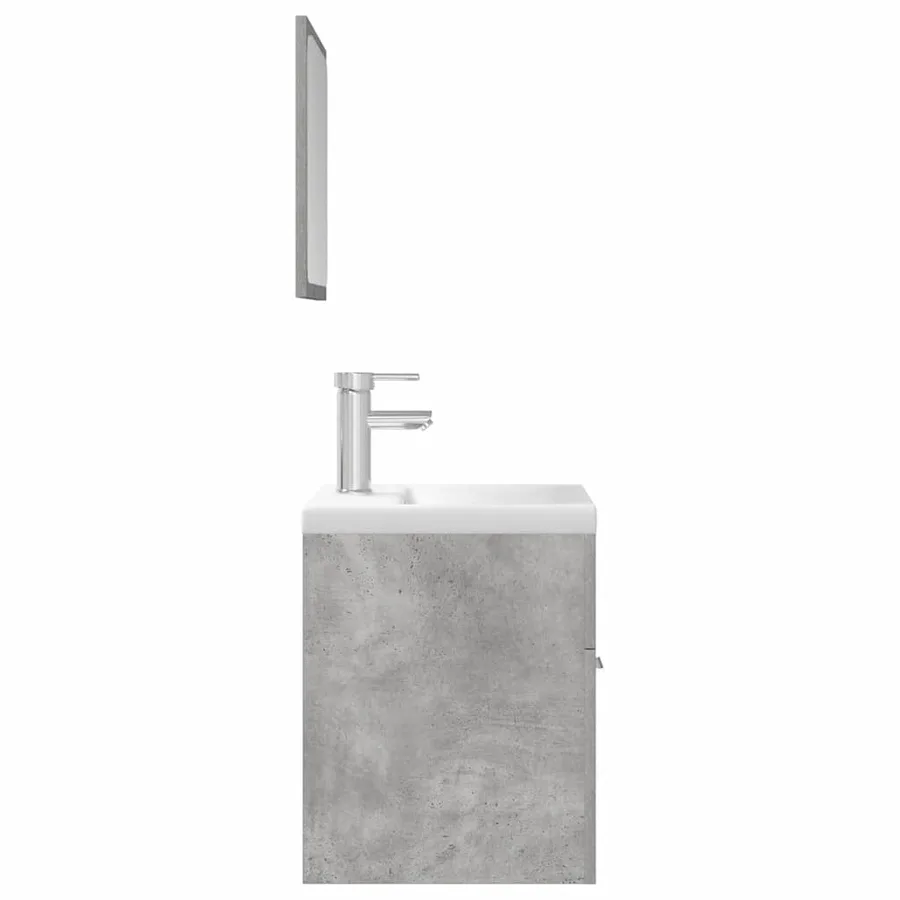 Ensemble de meubles de salle de bain 3 pcs gris béton - 6