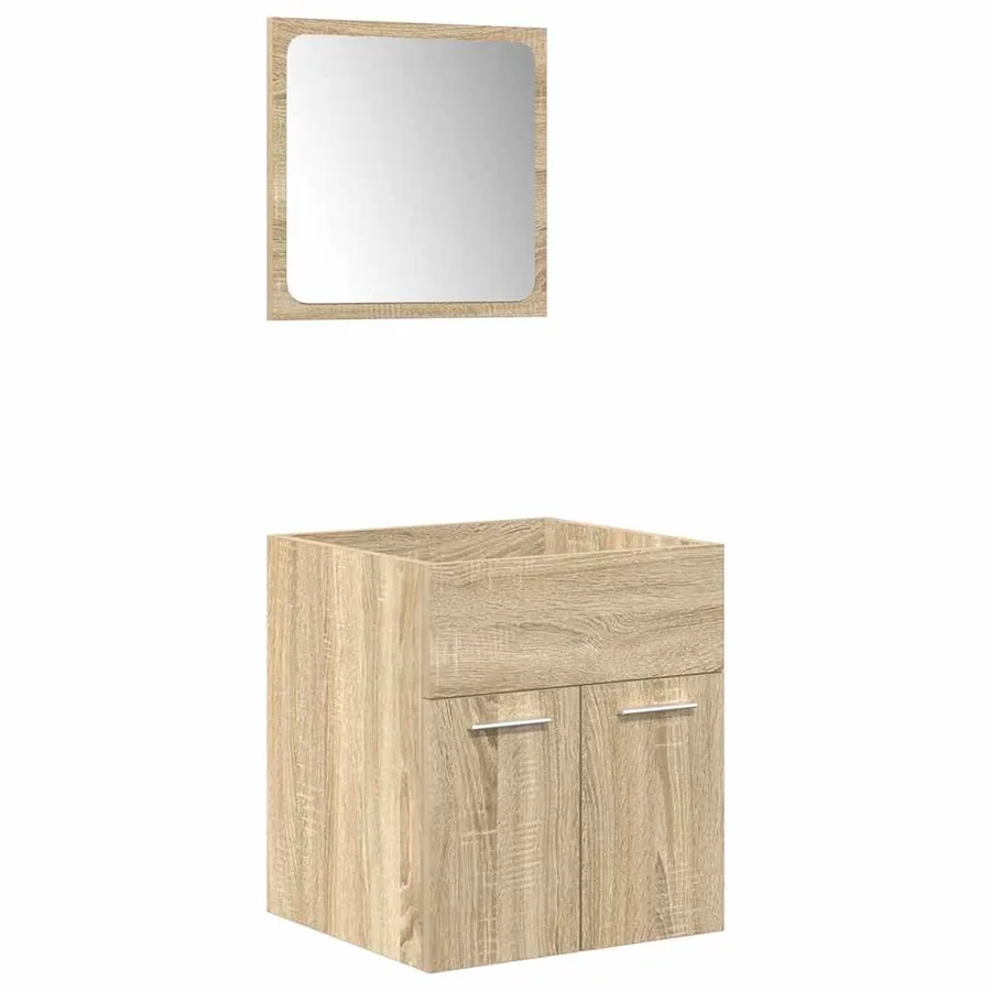 Ensemble de meubles de salle de bain 4 pcs chêne sonoma - 6