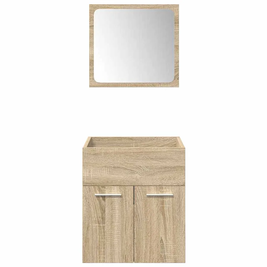 Ensemble de meubles de salle de bain 4 pcs chêne sonoma - 9