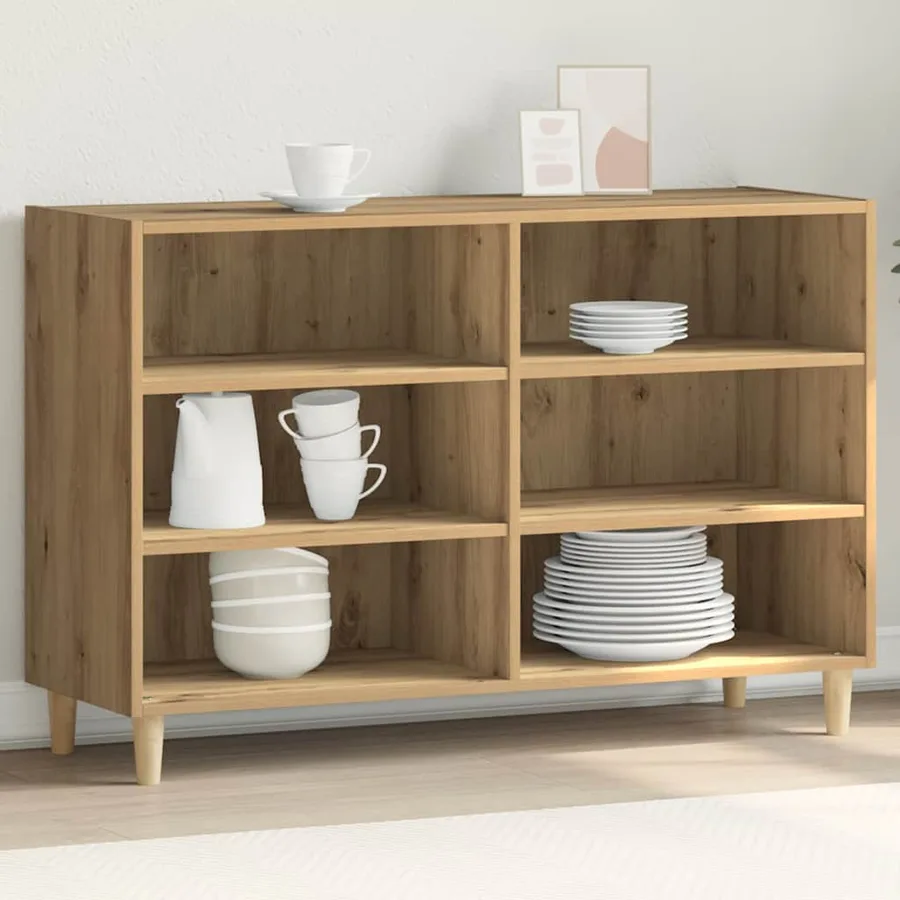 Buffet chêne artisanal 103,5x35x70 cm bois d'ingénierie - 3