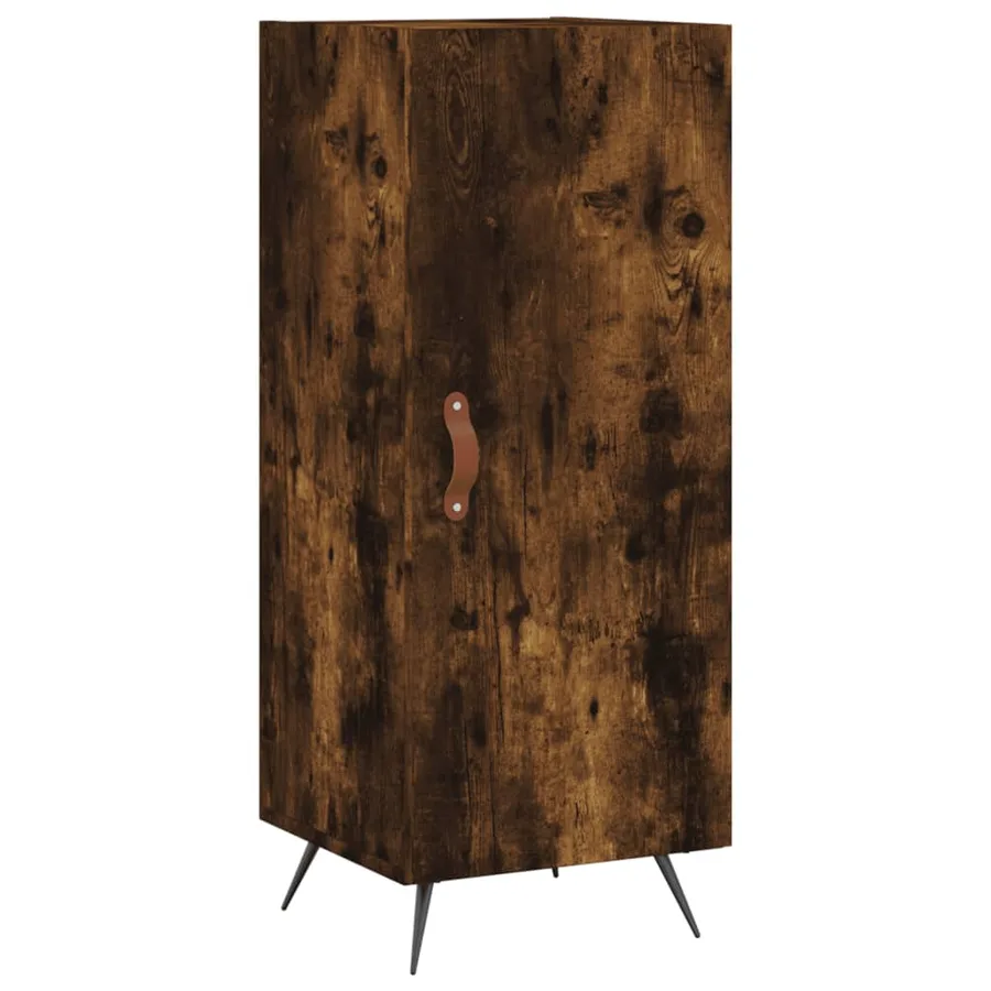 Buffet haut Chêne fumé 34,5x34x180 cm Bois d'ingénierie - 5