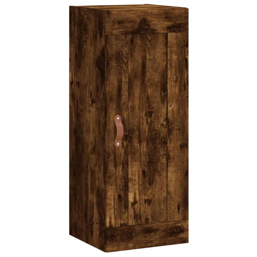 Buffet haut Chêne fumé 34,5x34x180 cm Bois d'ingénierie - 8