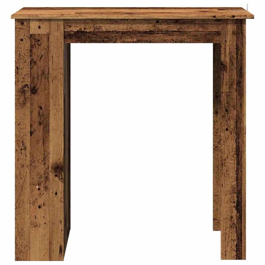 Table de bar et étagère de rangement vieux bois 102x50x103,5 cm - 4