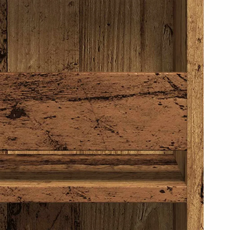 Table de bar et étagère de rangement vieux bois 102x50x103,5 cm - 7