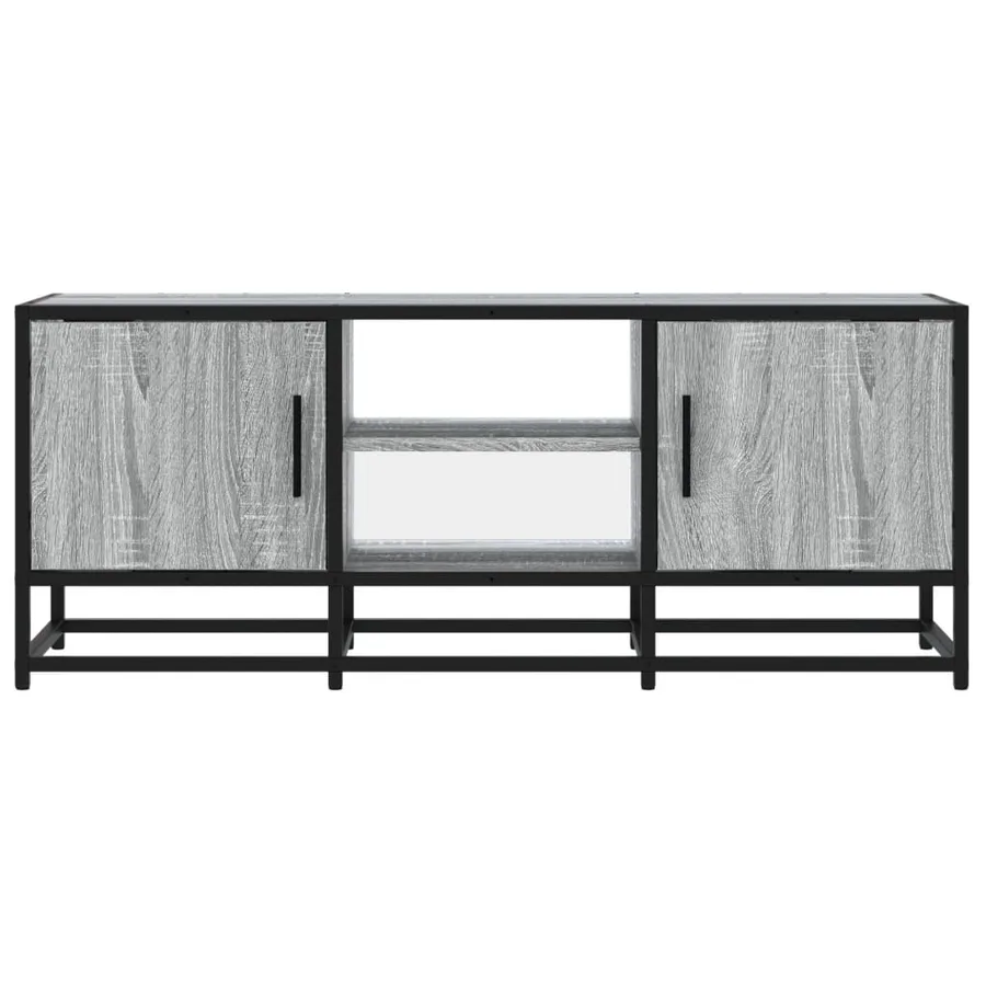 Meuble TV sonoma gris 100x35x41 cm bois d'ingénierie et métal - 4