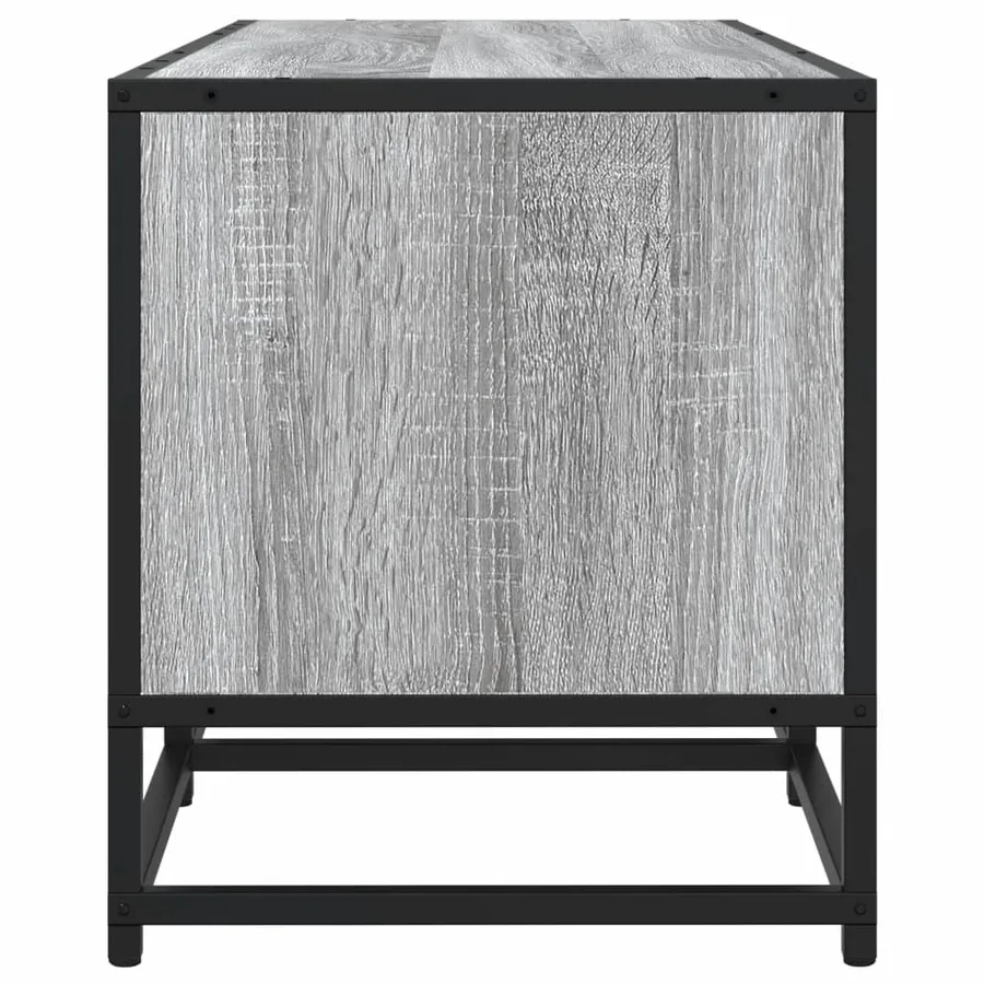 Meuble TV sonoma gris 100x35x41 cm bois d'ingénierie et métal - 5
