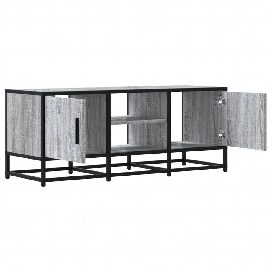 Meuble TV sonoma gris 100x35x41 cm bois d'ingénierie et métal - 7