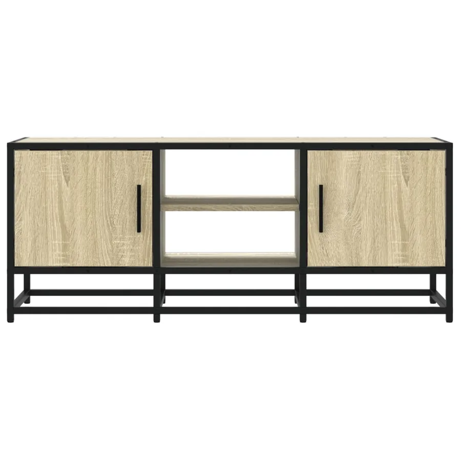 Meuble TV chêne sonoma 100x35x41 cm bois d'ingénierie et métal - 4