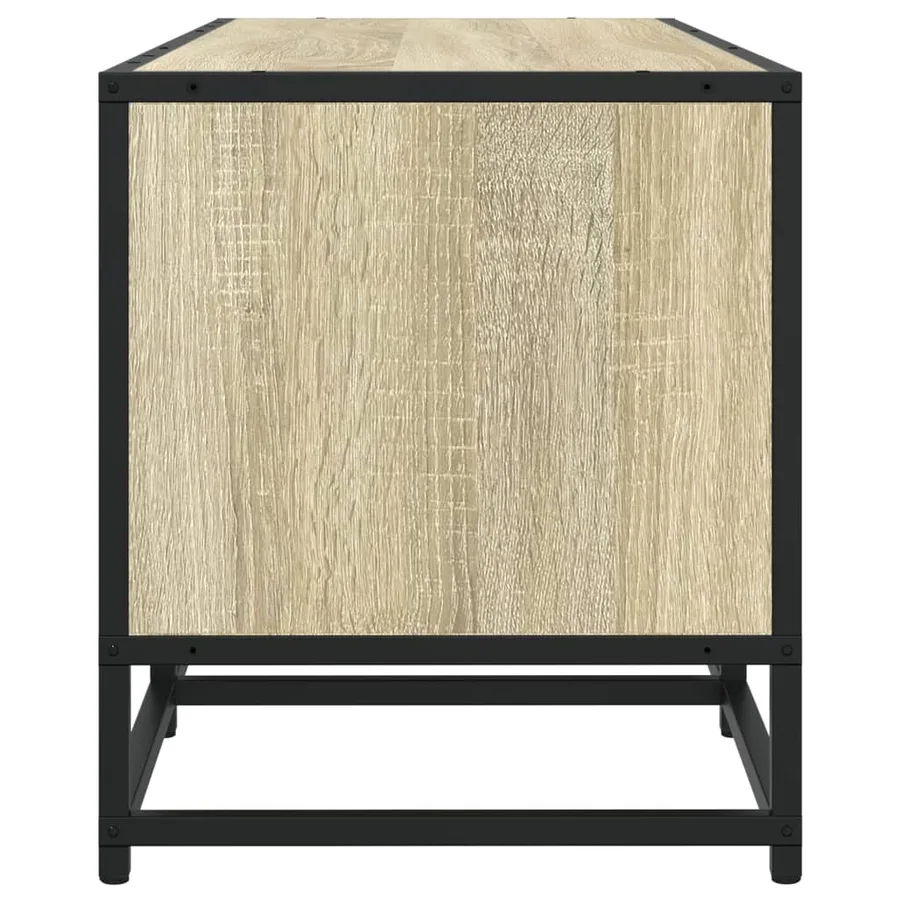 Meuble TV chêne sonoma 100x35x41 cm bois d'ingénierie et métal - 5