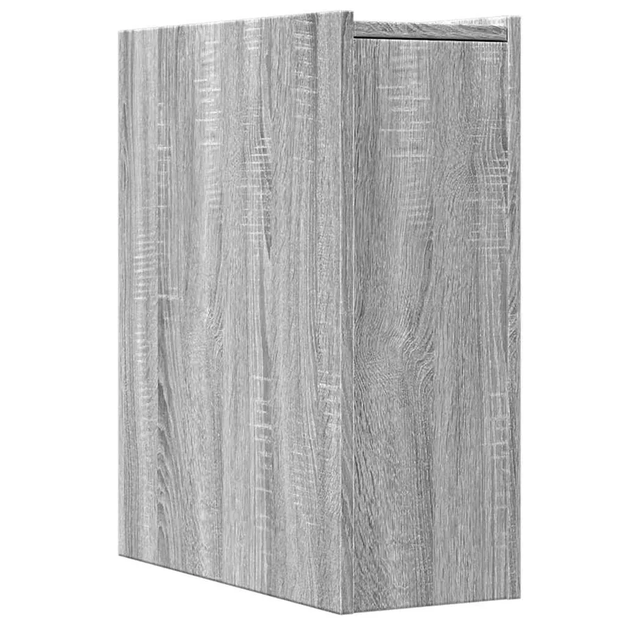Armoire de salle de bain étroite avec roulettes sonoma gris - 6