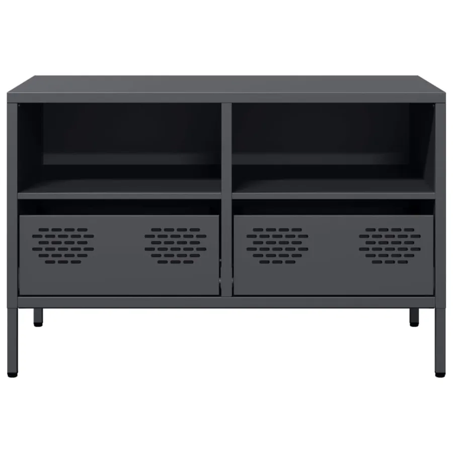 Meuble TV anthracite 68x39x43,5 cm acier laminé à froid - 5