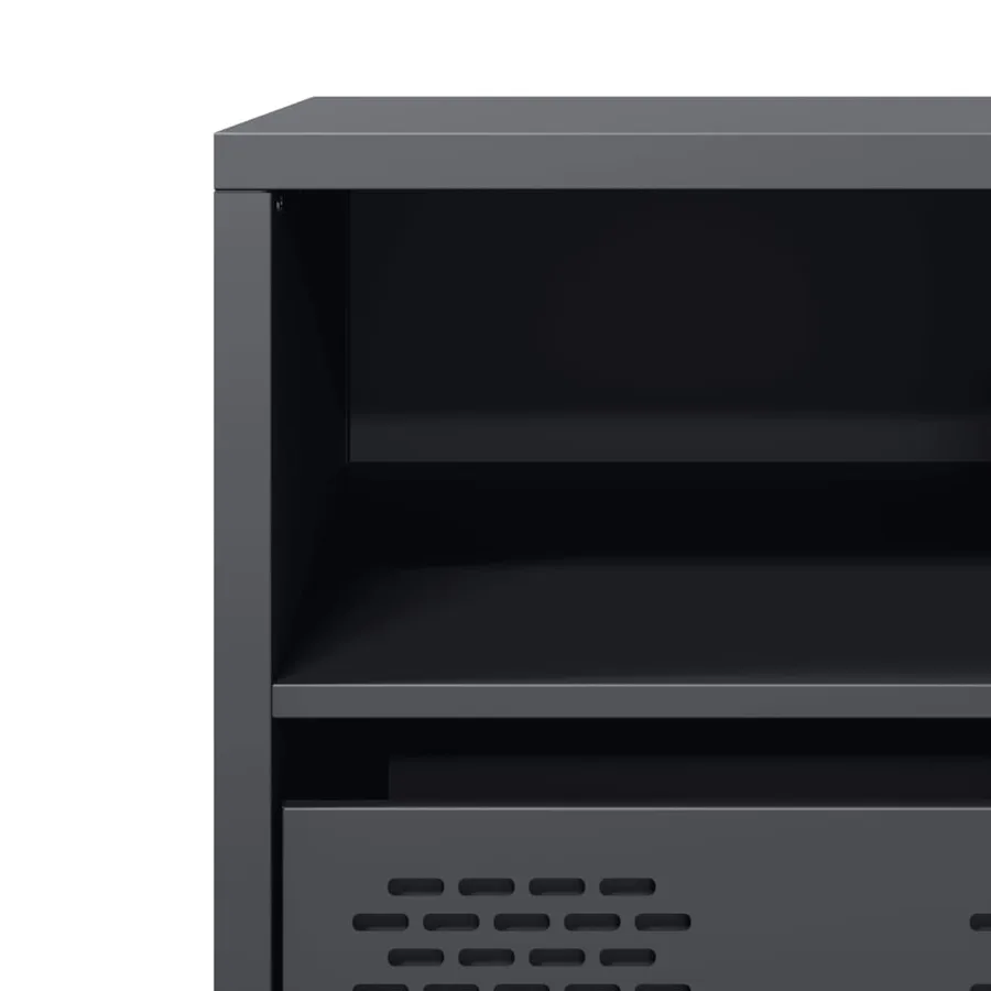 Meuble TV anthracite 68x39x43,5 cm acier laminé à froid - 9
