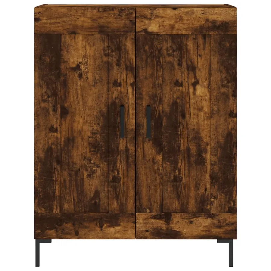 Buffet haut Chêne fumé 69,5x34x180 cm Bois d'ingénierie - 8