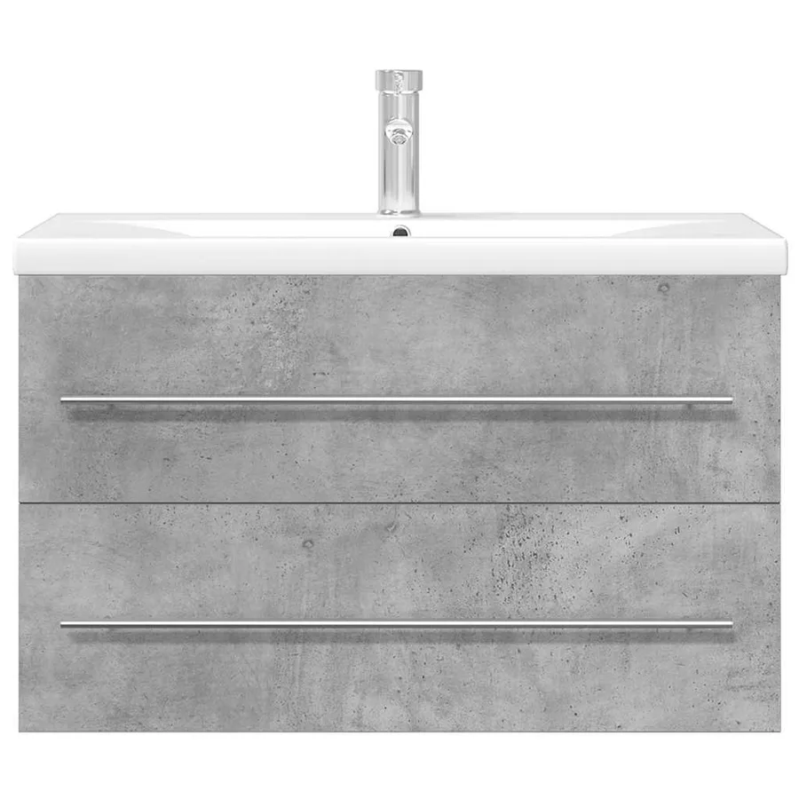 Ensemble de meubles de salle de bain 2 pcs gris béton - 4