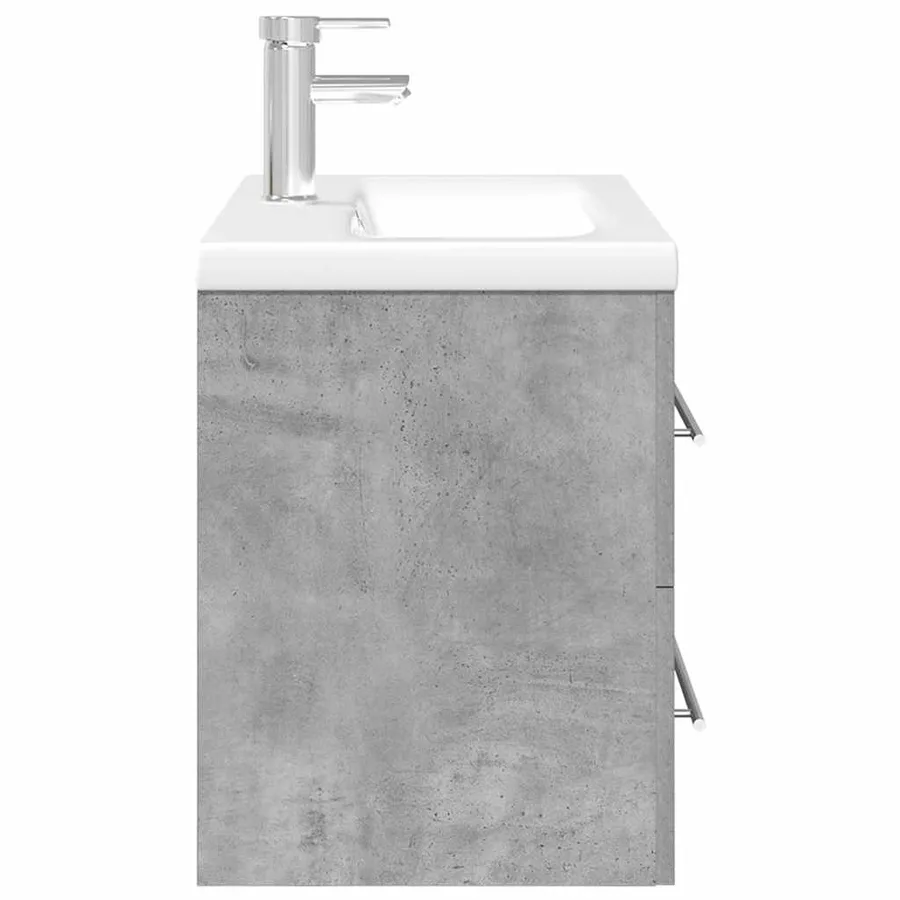 Ensemble de meubles de salle de bain 2 pcs gris béton - 6