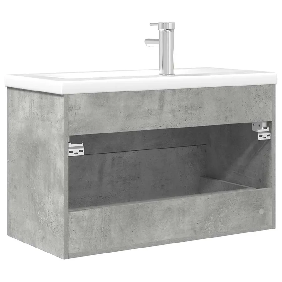Ensemble de meubles de salle de bain 2 pcs gris béton - 7