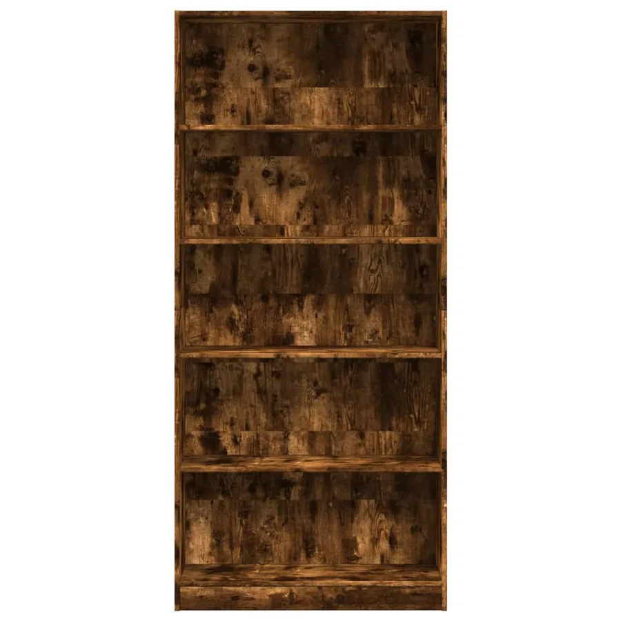 Bibliothèque chêne fumé 80x24x176 cm bois d'ingénierie - 4
