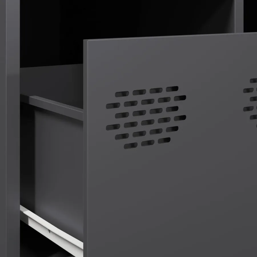 Meuble TV anthracite 68x50x43,5 cm acier laminé à froid - 10