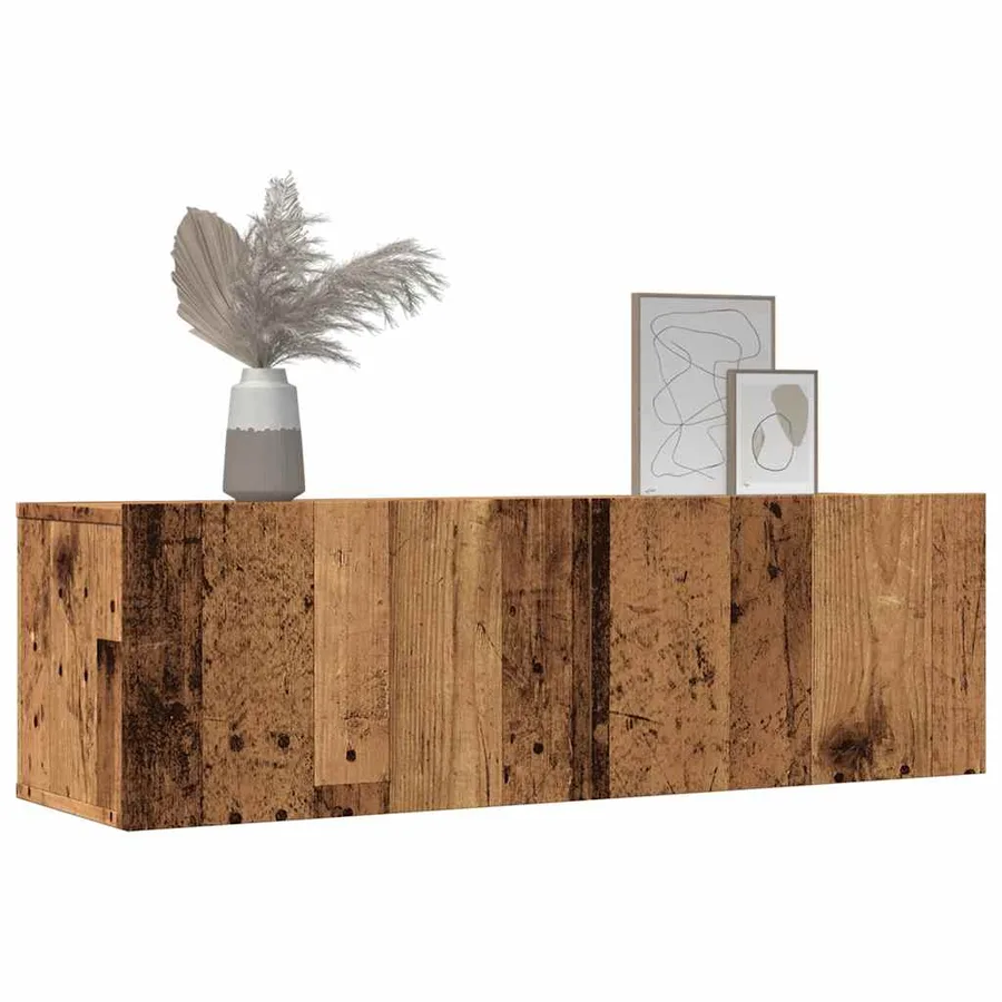 Meubles TV muraux 2 pcs vieux bois 100x30x30 cm - 3