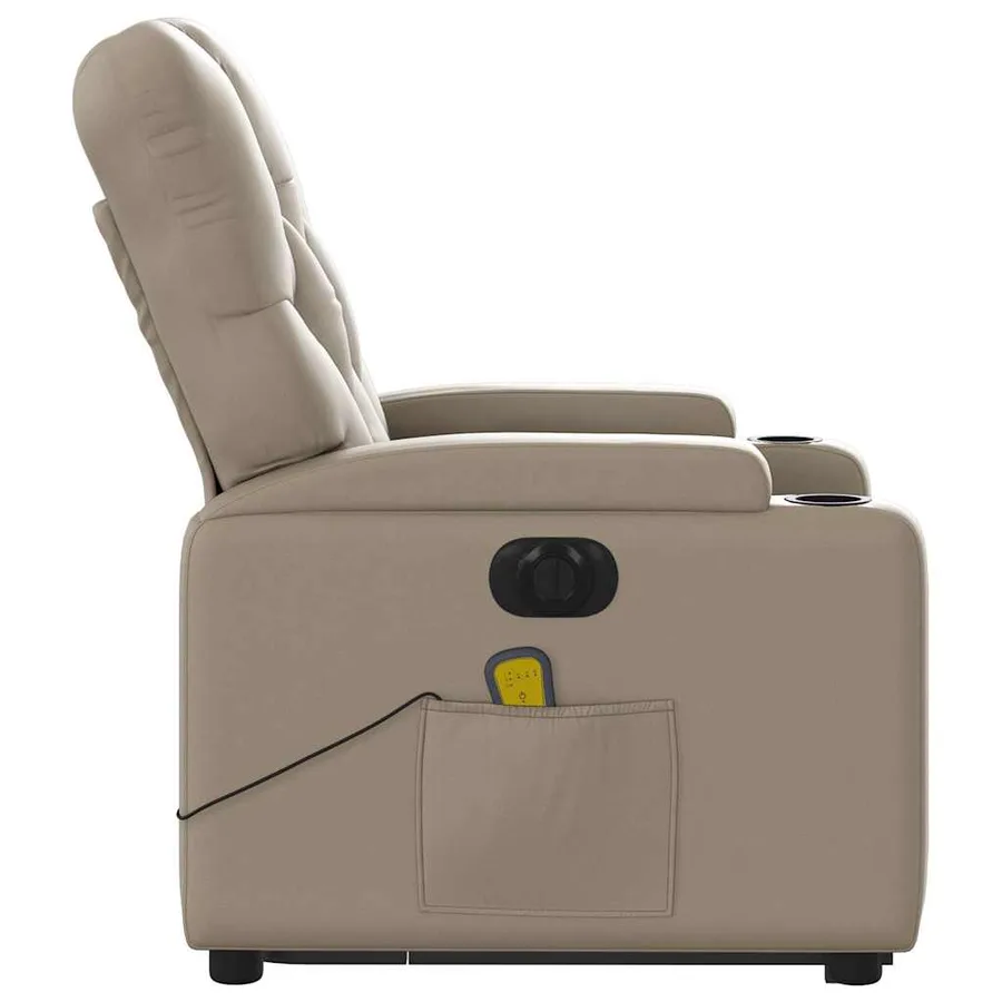 Fauteuil inclinable de massage électrique cappuccino similicuir - 10