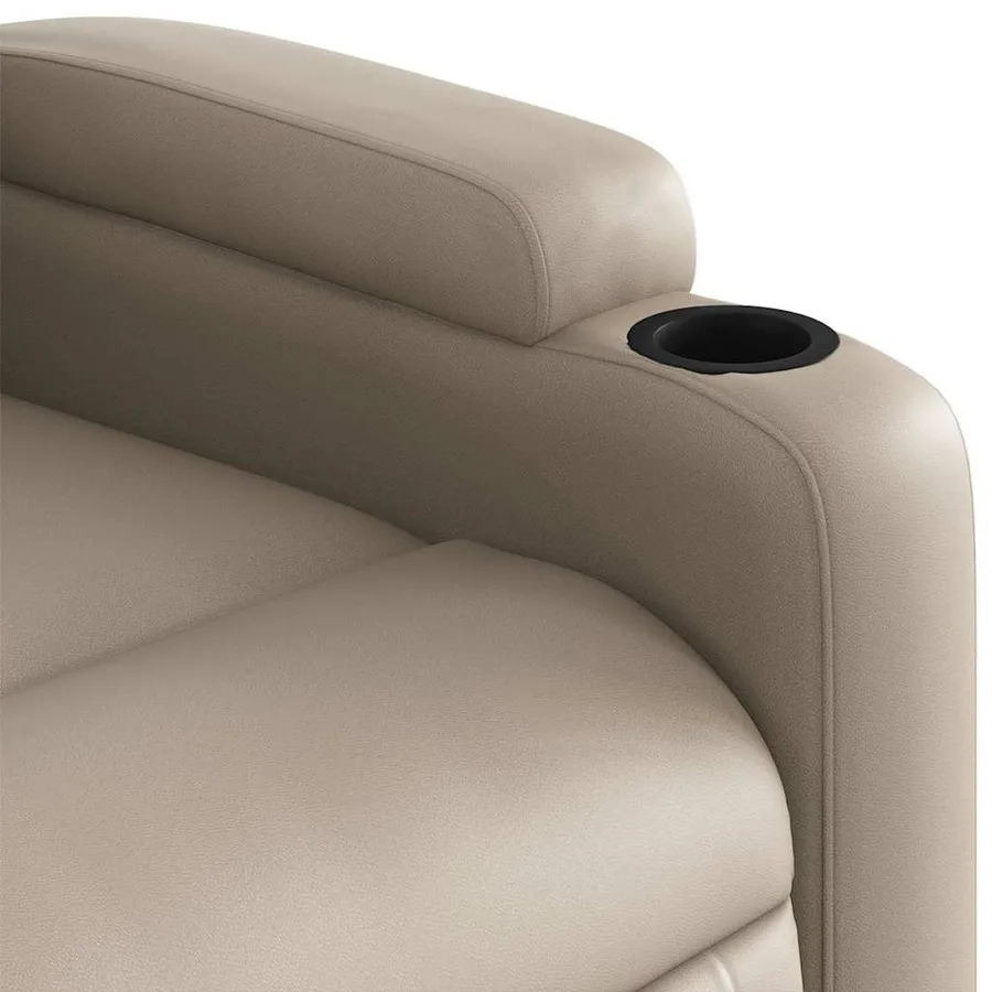 Fauteuil inclinable de massage électrique cappuccino similicuir - 12