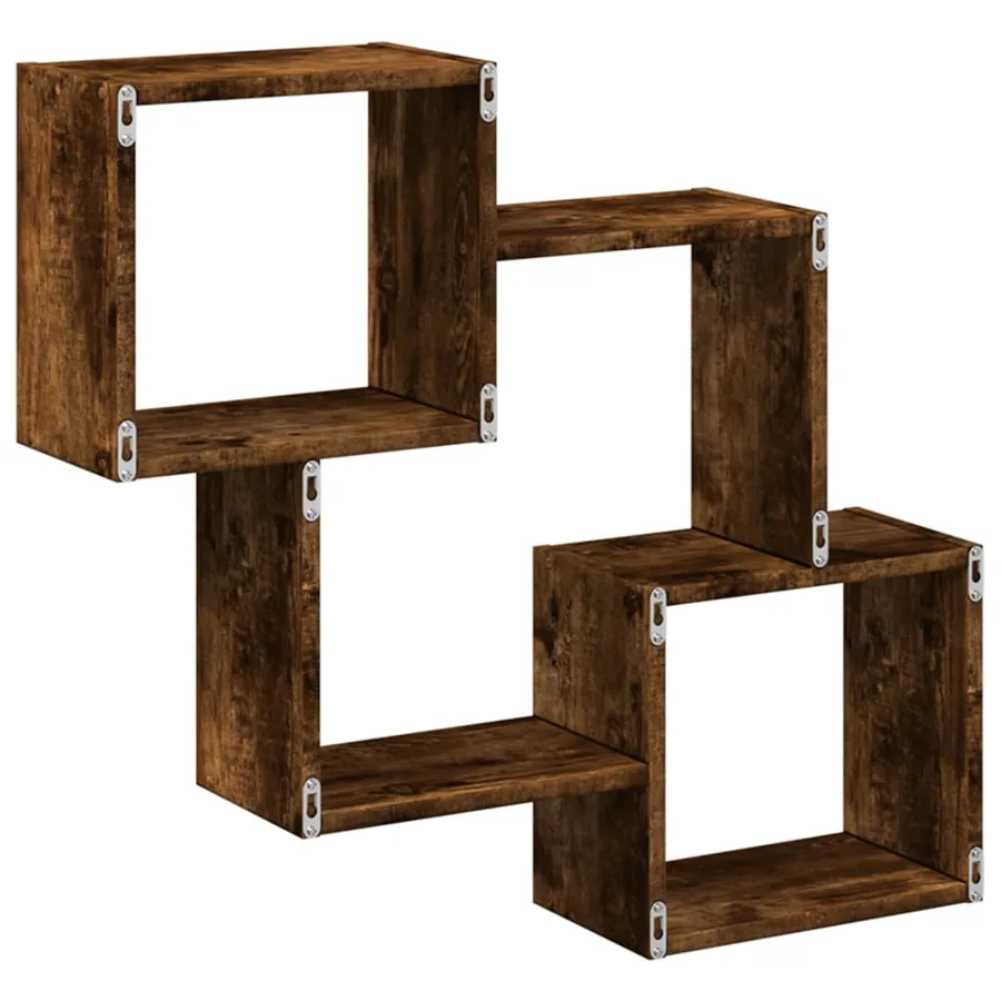 Armoire murale 78x18x71 cm chêne fumé d'ingénierie - 6