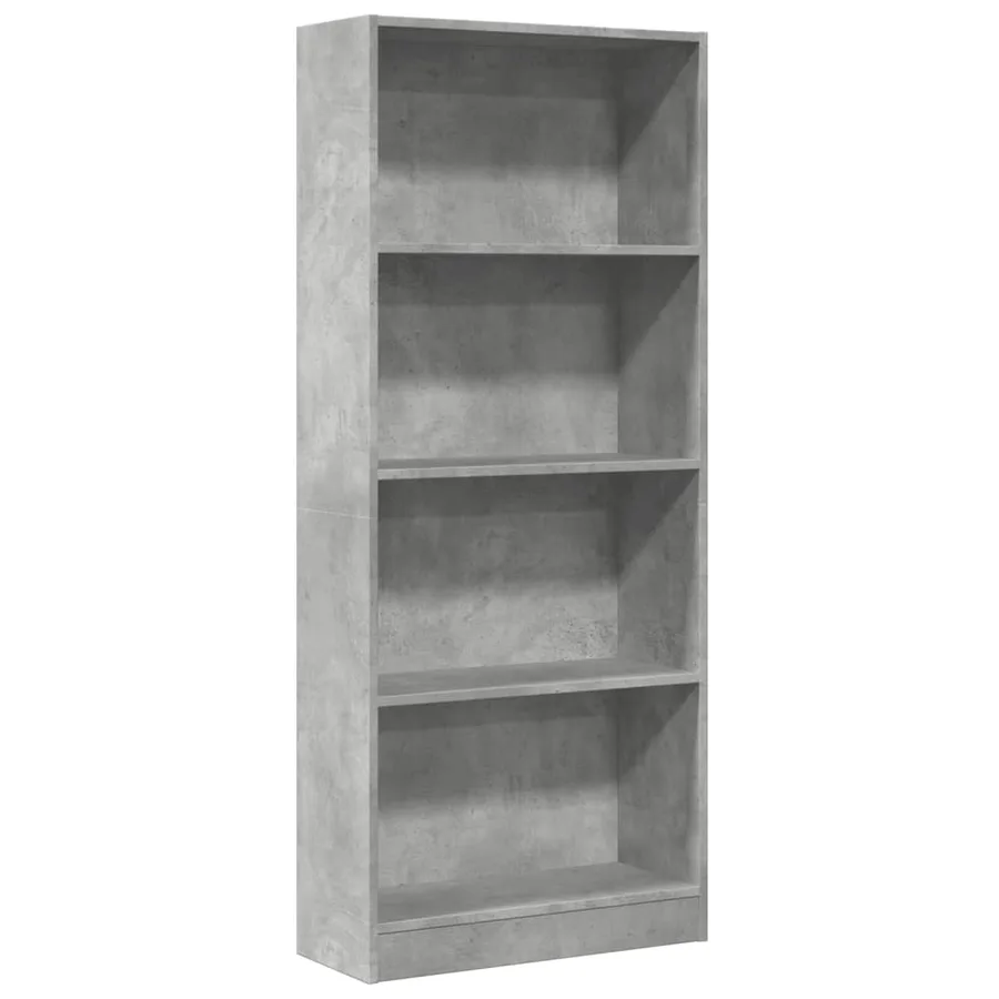 Bibliothèque gris béton 60x24x143 cm bois d'ingénierie - 2