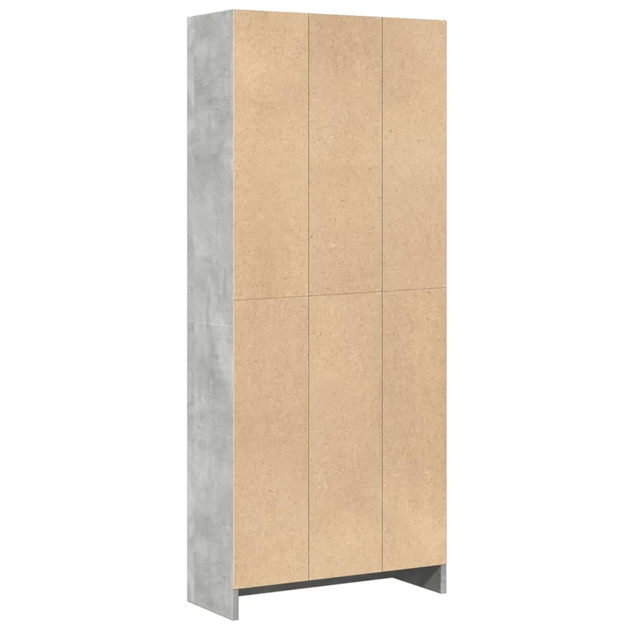 Bibliothèque gris béton 60x24x143 cm bois d'ingénierie - 5