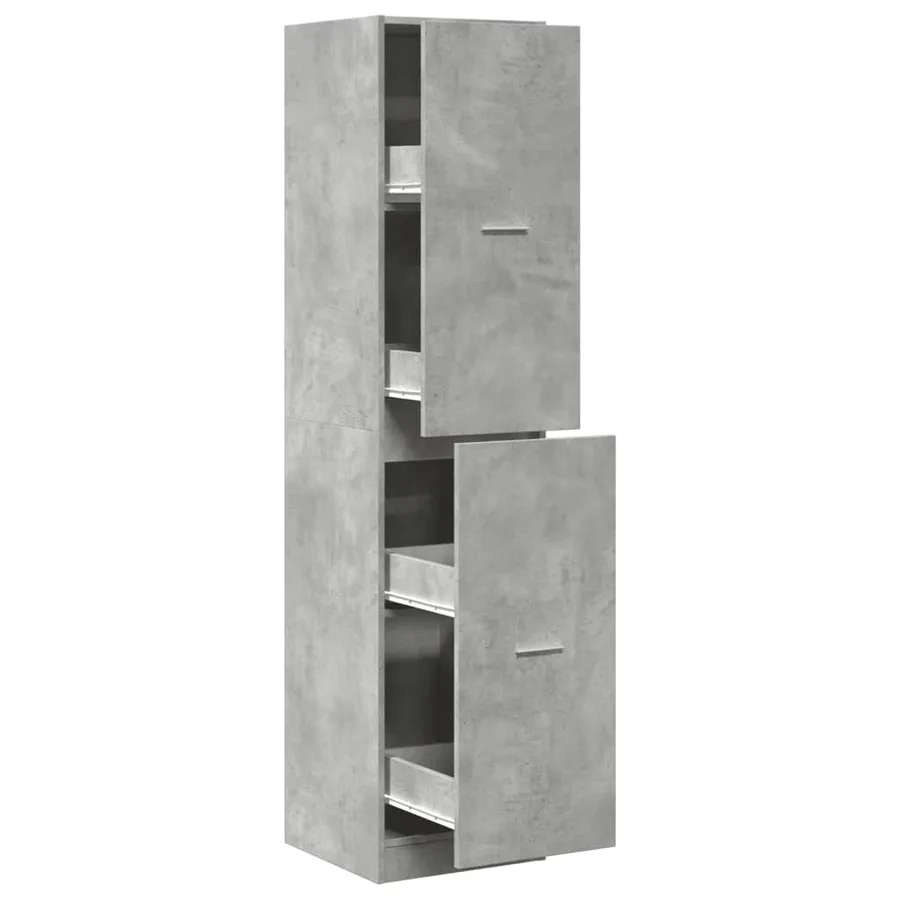Armoire d'apothicaire gris béton 40x41x174,5 cm bois ingénierie - 2