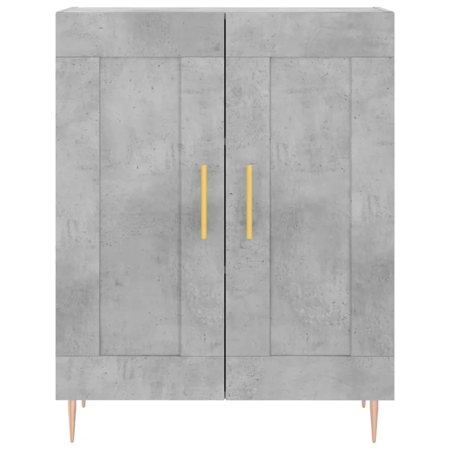 Buffet haut Gris béton 69,5x34x180 cm Bois d'ingénierie - 8