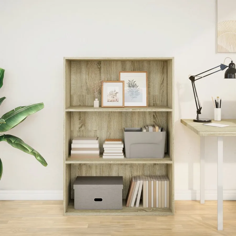 Bibliothèque chêne sonoma 80x30x114 cm bois d'ingénierie - 3