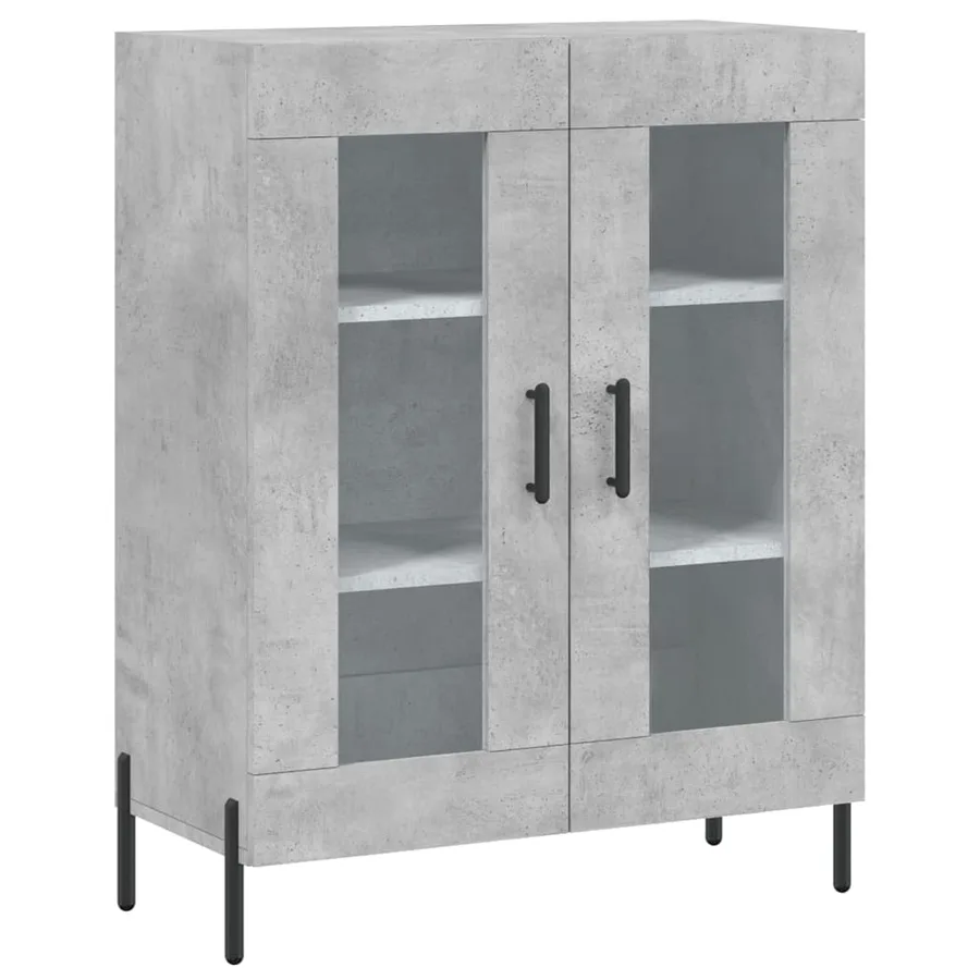 Buffet haut Gris béton 69,5x34x180 cm Bois d'ingénierie - 7
