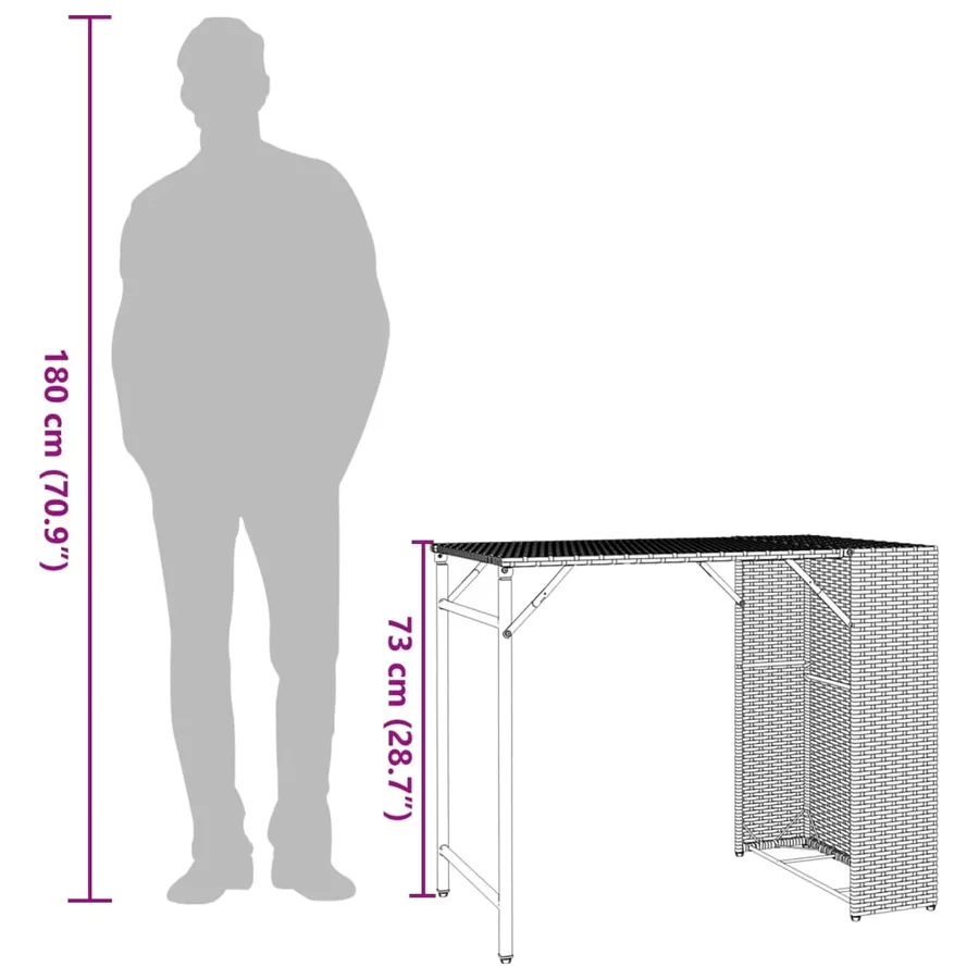 Ensemble à manger de jardin 5 pcs pliable noir résine tressée - 11