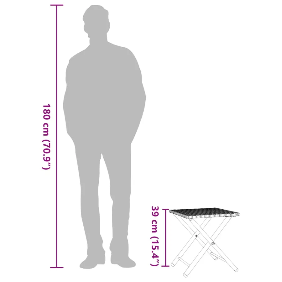 Ensemble à manger de jardin 5 pcs pliable gris résine tressée - 12