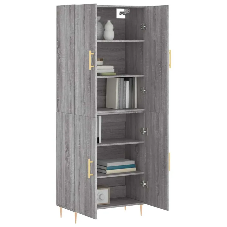 Buffet haut Sonoma gris 69,5x34x180 cm Bois d'ingénierie - 3